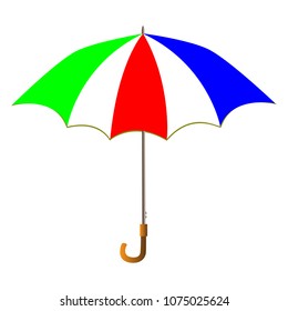 Magnificent umbrella design with different colors on a white background