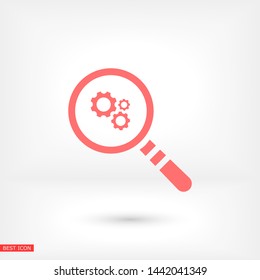 magnifie settings icon vector eps 10 , Lorem ipsum flat design