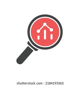 Magnified Rising Bars Chart icons  symbol vector elements for infographic web