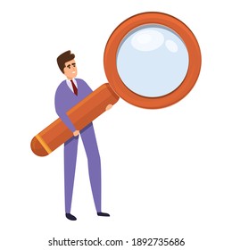 Magnifier agent icon. Cartoon of magnifier agent vector icon for web design isolated on white background