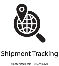 
A magnifier along with pin pointers notifying regarding geolocation icon
