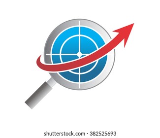 magnifier arrow image icon vector