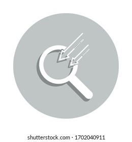 magnifier, arrow, implementation results badge icon. Simple glyph, flat vector of Business icons for ui and ux, website or mobile application