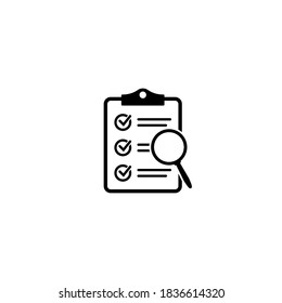 Icono de lista de comprobación de evaluación del amplificador, vector aislado