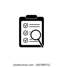 Magnifier assessment checklist icon, isolated vector