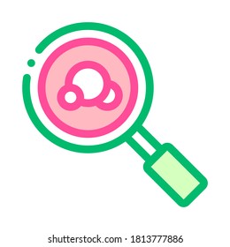Magnifier Bacteria Microbe Vector Thin Line Icon. Organic Germ Bacteria Cosmetic, Natural Component Linear Pictogram. Eco-friendly, Cruelty-free Product, Molecular Analysis Contour Illustration