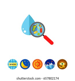 Magnifier with Bacteria and Virus Icon