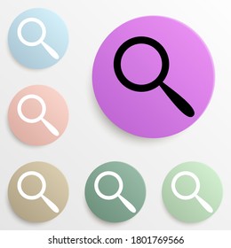 magnifier badge color set. Simple glyph, flat vector of web icons for ui and ux, website or mobile application