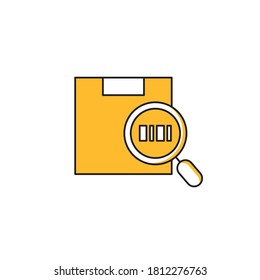 magnifier and bar code scanning  icon yellow theme design