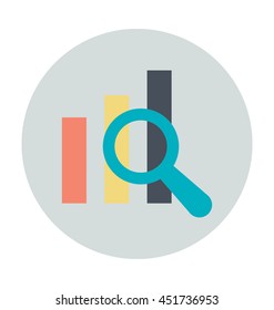 Magnifier with Bar Colored Vector Icon