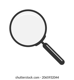 Magnifier black graphic icon. Loupe sign isolated on white background in flat design. Vector illustration