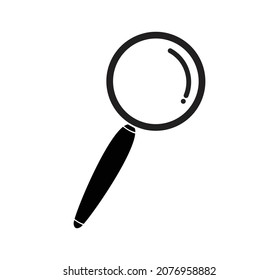 Magnifier black icon isolated on white background vector illustration