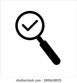 magnifier black icon on white background, vector illustration