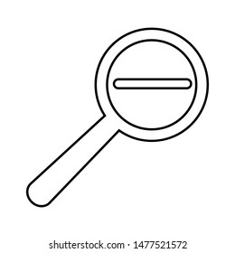 Magnifier black on a white background, vector illustration for design.