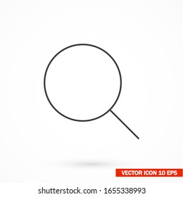 magnifier black vector icon line linear style on the background. Best icon 10 eps illustration