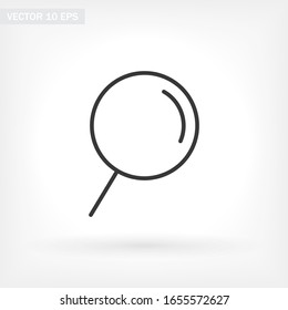 magnifier black vector icon line linear style on the background. Best icon 10 eps illustration