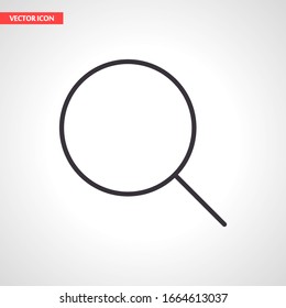 magnifier black vector icon line linear style on the background. Best icon 10 eps illustration