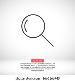 magnifier black vector icon line linear style on the background. Best icon 10 eps illustration