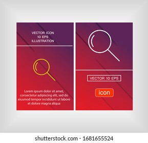 magnifier black vector icon line linear style on the background. Best icon 10 eps illustration