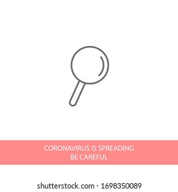 magnifier black vector icon line linear style on the background. Best icon 10 eps illustration