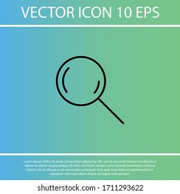 magnifier black vector icon line linear style on the background. Best icon 10 eps illustration