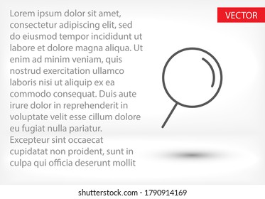 Lupe schwarz Vektorsymbol Linie linearen Stil auf dem Hintergrund. Bestes Icon 10 eps Illustration