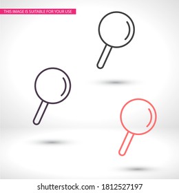 Lupe schwarz Vektorsymbol Linie linearen Stil auf dem Hintergrund. Bestes Icon 10 eps Illustration