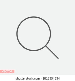magnifier black vector icon line linear style on the background. Best icon 10 eps illustration