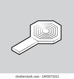 The magnifier is a black and white object on an isolated image. Vector image. eps 10