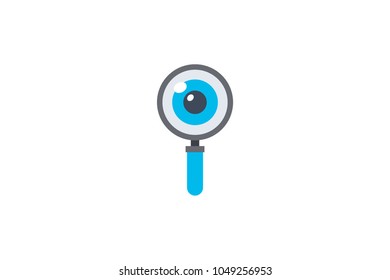 Magnifier blue icon 