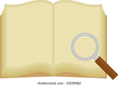 magnifier and book