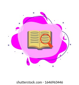 Magnifier and book colored icon. Simple color vector of education icons for ui and ux, website or mobile application