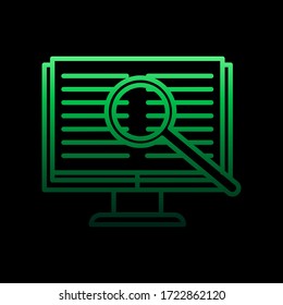 Magnifier and the book in monitor nolan icon. Simple thin line, outline vector of Education icons for ui and ux, website or mobile application