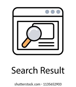 
Magnifier browsing through a webpage showing icon for search result 
