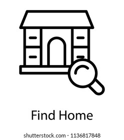 Magnifier with building, real estate searching