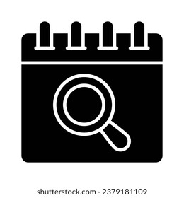 Magnifier with calendar showing concept icon of event search