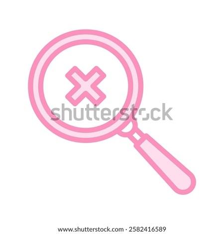 Magnifier Cancel duotone line icon, vector, pixel perfect, illustrator file