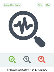 Magnifier & Chart - Sticker Icons. A professional, pixel aligned icon.