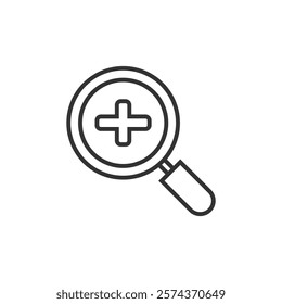 magnifier with check mark line icon. outline vector sign. linear style concept. search magnifying glass outline illustration