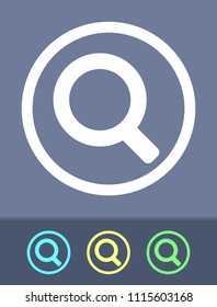 Magnifier - Circle Glyph Icons. A simple vector icon.