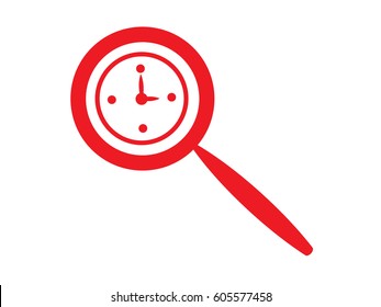 magnifier, clock, icon, vector illustration eps10