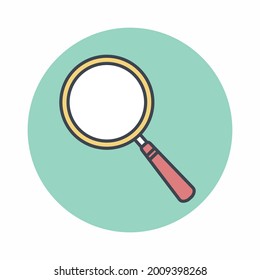 Magnifier - Colour Mate Style. simple illustration. Editable stroke. Design template vector.designer equipment