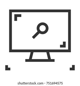magnifier computer line icon