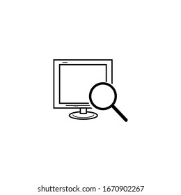 Magnifier and computer screen sign.