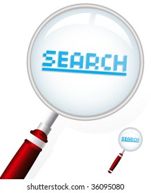 Magnifier, concept of searching and browsing on the internet