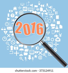 Magnifier Concept with web icon, Vector Illustration EPS 10.