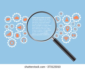 Magnifier Concept with web icon, Vector Illustration EPS 10.