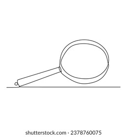 Magnifier continuous one line drawing. Searching and find solution object. Vector illustration isolated on white background. Minimalist design handdrawn.