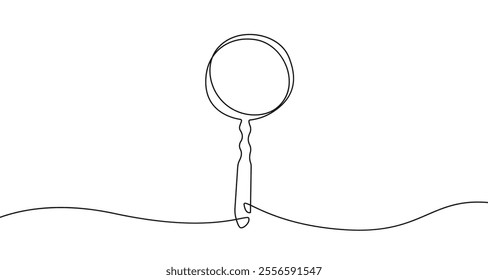 Magnifier Continuous One Line Drawing. Magnifier Vector Black Sketch Isolated on White Background Minimalist Simple Linear Vector Illustration for Modern Design