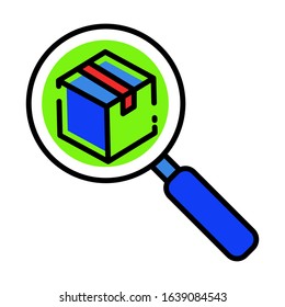 magnifier control of goods delivery shipping icon